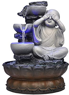 Fuente/Fuente de Interior Fuente de agua de la fuente de la fuente de Buda - Resina Buda estatua que fluye el ornamento de la mesa de la fuente de agua - for la decoración de la oficina en casa Fuente