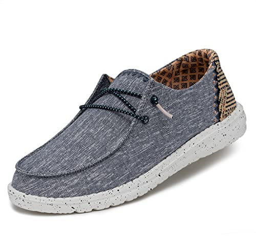 Hey Dude Wendy Chambray - Mocasines con Cordones para Mujer, Azul (Lapis Blue), 41 EU