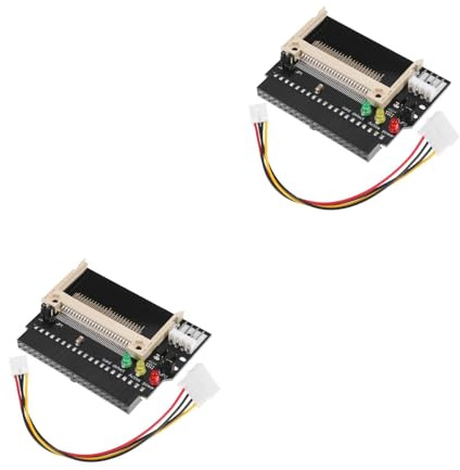 SAFIGLE Compact Flash Cf I Ii to IDE HDD Adapter with 3 Led Indicators 4-Pin Power Cable 40 Pin Connector for Computer Storage Expansion