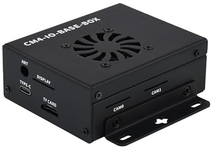 Mini-Computer, kompatibel mit Raspberry Pi Compute Module 4 (nicht im Lieferumfang enthalten), Mini-IO-Platine, Vollmetallgehäuse mit Lüfter
