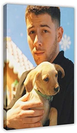 MURABE Leinwand-Poster, Motiv: Schauspieler Nick Jonas, Wandkunst, Dekor, Bild, Gemälde für Wohnzimmer, Schlafzimmer, Dekoration, Rahmenstil, 40 x 60 cm
