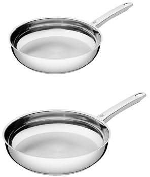 WMF Favorit - Set 2 Sartenes 24 + 28 cm Acero Inoxidable Cromargan 18/10 Sin Recubrimiento Apto para Todo Tipo de Cocinas