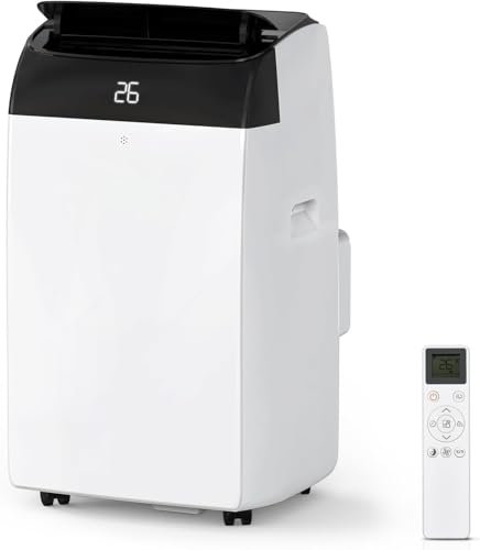 Aire Acondicionado Portátil 10000 BTUs 3 en 1, Deshumidificador 30L/Día, Refrigerador, Ventilador de 3 Velocidades, Pantalla Digital, Control Remoto, Temporizador de 24H Para Piezas Domésticas
