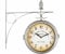 Stagecaptain BHU-3334 SR Vintage Bahnhofsuhr mit Wandhalterung - Geeignet für den Innenbereich - doppelseitig - Retro Metallkonstruktion - Durchmesser Ziffernblatt: 20 cm - extra leise - Silber