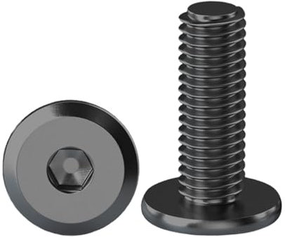 Drenky Vite Testa Piatta M8, 10 Pezzi Viti Testa Piatta M8 X 16 mm Viti Acciaio Inox A2 V2A Viti Nere Antiruggine Viti Di Connessione Per Mobili, Viti a Macchina con Esagono, Nere