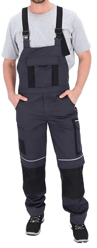 ELIWORX Latzhose Herren mit Stretch – Lange Arbeitshose für Männer mit Werkzeugtaschen – Robuste Arbeitskleidung für Handwerk, BAU & Heimwerker – bequem & strapazierfähig