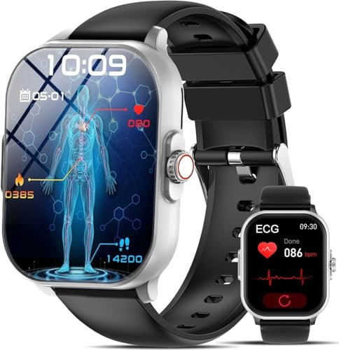Reloj inteligente para hombre, pantalla curva 3D de 2,2 pulgadas, llamadas Bluetooth, frecuencia cardíaca, presión arterial, oxígeno en sangre, sueño, reloj deportivo impermeable IP68