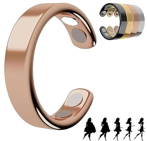 Generisch Wechseljahre Ring Magnet, Verstellbar & Hautfreundlich,Entwickelt für Frauen im Übergang (1, Roségold)