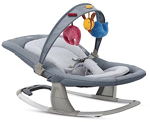 Inglesina Lounge Sdraietta Musicale, Sugar, Dalla Nascita fino a 9 Kg, Dondolio Rilassante, Reclinabile, Cintura di Sicurezza, 22 x 47 85 cm; 2 kg