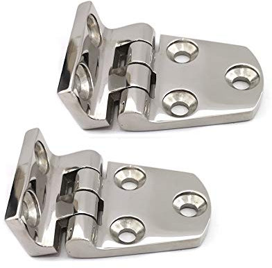 NRC&XRC Heavy Duty Marine Grade 316 Stainless Steel Offset Short Side 2-1/5 x 1-1/2 Casting Hinges (Pair) 3/16 Thinckness for Door, Cabinet of Boat, RVs