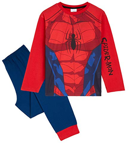 Marvel Spiderman Jungen Schlafanzug Set, Bequeme Atmungsaktive Nachtwäsche - Kinder Geschenke(Rot, 4-5 Jahre)
