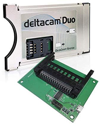 Deltacam Módulo CI Duo Twin + Programmer Unicam Duo I Common Interface con cifrado DeltaCryptt 3.0 para recepción de emisoras cifradas I DVB CI compatible con PCMCIA CI-CAM para Smart Cards TV