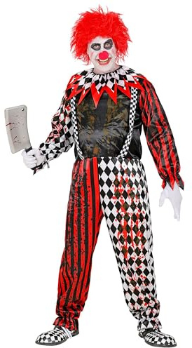 W WIDMANN MILANO Party Fashion - Killerclown Kostüm Set | Horror-Clown-Kostüm mit Overall und Kragen für Halloween, Karneval und Mottoparty