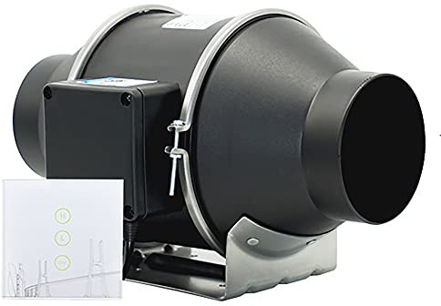 lkpqdwqz Duct Fan Booster Inline Ventilation 4 Inch with Wireless Switch Exhaust Blower Vent Air Extractor Ventilation economy Low Noise Operation with Aluminum Blade and Grounded Power Cord