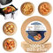 HONYAO Backpapier für Heißluftfritteuse XXL 6,5-9 L, Rund 23 cm 100 Stück Pergamentpapier Airfryer Liners, Einwegartikel Paper Zubehör für Ofen und Air Fryers