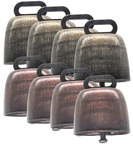 Yardwe Haustierzubehör 8 Stücke Kuh Pferd Schafe Weiden Glocken Antike Handglocke Service Anrufen Charme Weihnachtsrassel Spielzeug für Home Party Restaurant Farm Vintage Kupferglocke