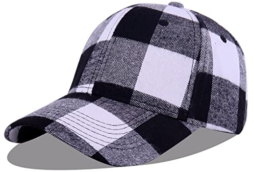 SEAUR Baseball Caps Damen Herren Basecap Karierte Baseballkappe Freizeit Kappe Verstellbar Cap Outdoor Sport Baseballmütze
