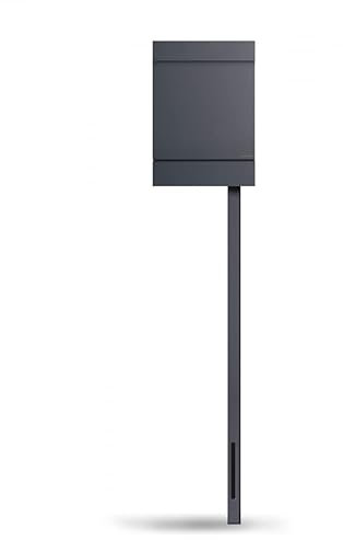 Radius Briefkasten Letterman M anthrazit mit Aufstellpfosten
