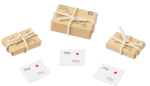 Hobbyfun Miniatur Päckchen und Briefe 6 STK. 1.5-3.0 cm Pappe Papier