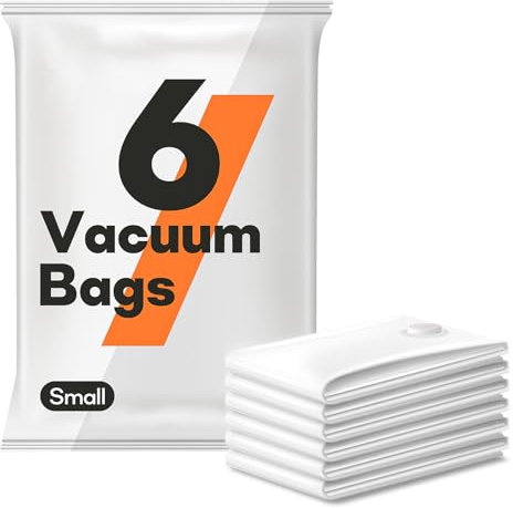 6 Pack Small Vacuum Storage Bags (24x16), Reusable Vacuum Sealer Compression Space Saver Bag for Clothes, Pillows, sweater, plush toy, Travel (Pump Not Included)