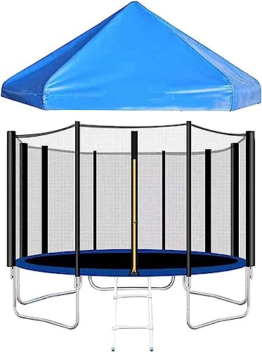 BUNIQ Trampolin-Überdachung, Hinterhof-Außentrampolin-Zelt, Schatten, Regen, Schnee, rahmenlose Überdachung, blau. Geeignet for den Außenbereich (Color : Blu, Size : 12FT)