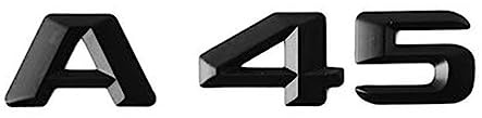 3D-ABS-Auto-Buchstaben, glänzend, schwarz, for den hinteren Kofferraum, Emblem, Abzeichen, Schriftzug A45, Aufkleber, kompatibel for Logo, Mercedes A45 AMG W176 W177, Zubehör (Color : Convex Style,