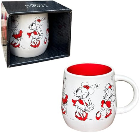 Tazza in ceramica da collezione Minnie Disney modello bombato 360 ml tazza da colazione per grandi e piccoli