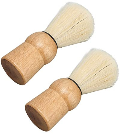 Rasierpinsel für Männer, Mini-Rasierpinsel, Sicherheits-Rasierpinsel aus Synthetik, 2 Stück, Weich, mit Holzgriff für die Herrenpflege und auf Reisen