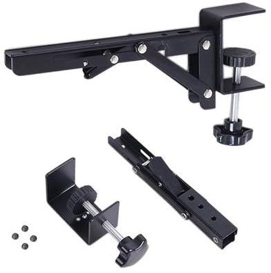 Desk Extender Folding Shelf Brackets,Desk Extension Table Extender Keyboard Tray Clamp Mount Easy to Assemble Stable Space Saving for Office Home Office Gaming