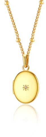 Gkaopi Collier Porte Photo Pendentif Médaillon en Or Sterling pour Femme Colliers Personnalisé Médaillons de Cœur/Rectangulaire/Ovale et Zircon Bijoux pour Femmes Filles