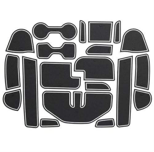 HDSNWG Anti-Rutsch-Torschlitzmatte Für Nissan Für Navara NP300 D23 2015-2021, rutschfeste Türrillenunterlage, Untersetzer, Autoinnenausstattung Kissen(Bianco)