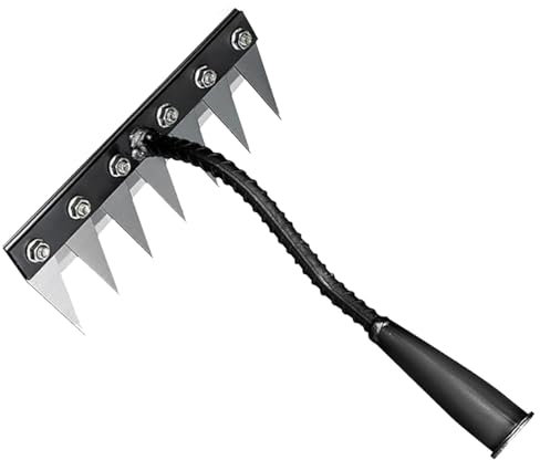 Rastrello In Ferro 2025, Rastrelli Per Diserbo In Ferro Resistenti, Strumento Per Estirpare Le Erbacce Da Giardinaggio, Strumenti Per Diserbare Il Giardino E Allentare Il Prato Del Cortile,7 teeth