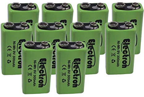 10 X Pila Batteria ricaricabile Ni-Mh 9V 300mAh 9 volt nimh accumulatore battery