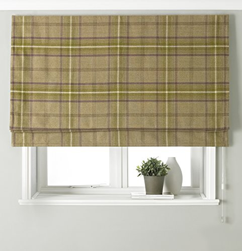 Riva Paoletti Aviemore Blackout Roman Blind - Thistle Brown - Heritage Tartan Check - Faux Wool Effect - Ready Made (Fittings Included) - 100% Polyester - 153cm width x 137cm drop (60 x 54 inches)