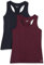 Amazon Essentials Damen Active Quick Dry Tech Stretch Racerback-Tanktop (in Übergröße erhältlich), 2er-Pack, Burgunderrot Space-dye/Schwarz, L