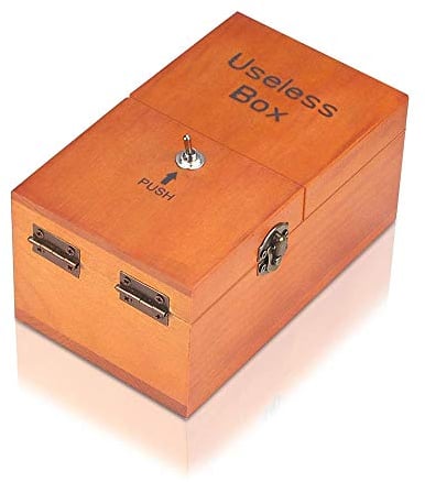 AIKENR Useless Bored Box, Turns Itself Off Box Useless Machine Leave Me Alone Pranks Box Toys as Gift for Halloween, Christmas, Office Desk Gadgets