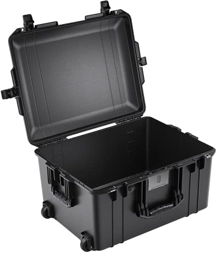 Peli 1607 Air Leichter Schutz-Trolley für Drohne und Kamera Equipment, Wasser- und Staubdicht, 63L Volumen, Ohne Schaumstoffeinlage, Farbe: Schwarz