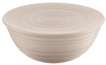 Guzzini - Tierra, Récipient XL avec Couvercle en Plastique Recyclé, Bol - Gris Tourterelle, Ø 30xh13 cm | 5000 ml - 175001158