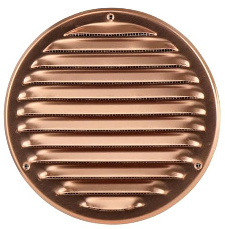 Steinberg14 Griglia di Ventilazione Rotonda 160mm - Rame con Zanzariera - Copertura di Ventilazione - Registro di Scarico Aria