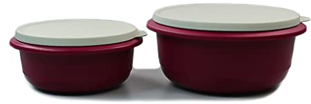 Tupperware Pro Rührschüssel 2,0 L + 1,0 L Dunkelpink Hefeteig Hefe Teig Schüssel Germteig 38439