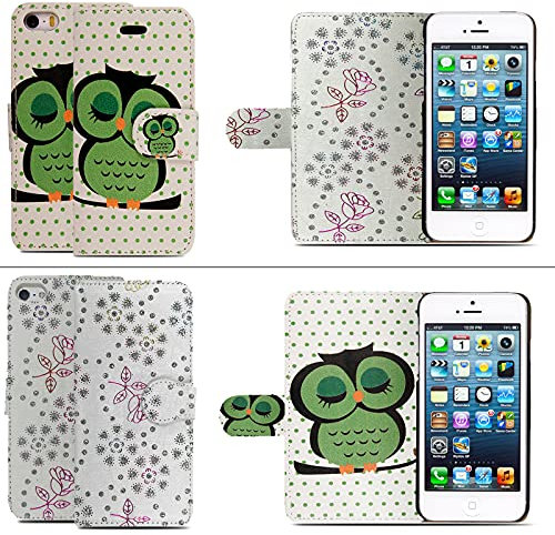 Case Compatible with iPhone SE 2016 (Not for 2020) / iPhone 5S / iPhone 5, Premium Folio Flip Wallet Leather Phone Case Cover for Apple iPhone SE 2016 / 5S / 5 (Reversible Style 4)