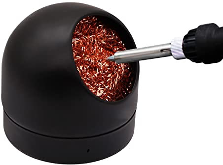 Soldering Iron Tip Cleaner,LXIANGN Non-slip Solder Flux Brass Tip Cleaner & Base Holder Cleaner Kit for Cleaning Soldering Irons and Tips,No Water Needed