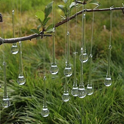 DAHI Christbaumschmuck eiszapfen eistropfen Anhänger aus Glas zum Hängen Weihnachten Dekoration (Glas eistropfen 30mm)