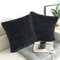 NordECO HOME 2er Set Kissenbezug 60x60 cm Schwarz Künstlich Pelz Dekorative kissenhülle Deko Kissen Kuschelkissen Flauschig Sofakissen Superweich Plüschkissen für Sof 24x24 Zoll