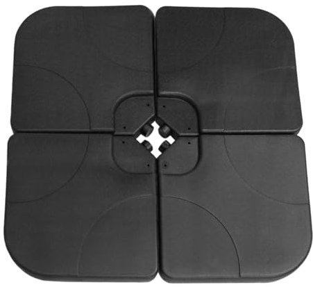 Dark Grey Fan Cantilever Parasol Base Garden Patio Outdoor Umbrella Weight Stand Sand Water Filled Garden Furniture 100cm x 100cm x 7cm