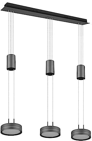Trio Leuchten LED Pendelleuchte Franklin 326510342, Metall Anthrazit, inkl. 2x 9 Watt LED, Switch Dimmer