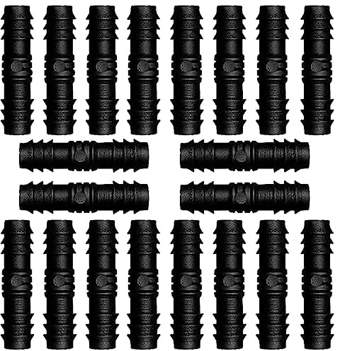 BetterJonny 20 Piezas Conectores de Manguera de Riego, Kit Conexión Riego para Tubería Conector Manguera Púas 16 mm Conectores en T Plástico Sistema Riego Accesorios Unión Recta