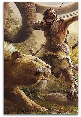 VZRSQZK Poster mit Aufschrift Far Cry Primal Killing, dekoratives Gemälde, Leinwand-Wandposter und Kunstdruck, modernes Familienschlafzimmer-Dekor-Poster, 20 x 30 cm