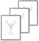 KHG 3er Set Bilderrahmen aus Kunststoff mit stabilem Glas und Passepartout, zum Aufhängen oder Hinstellen, Ideal für Portraits, Urkunden, Poster - Silber, 24x30 cm