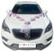 Autoschmuck Hochzeit Rosa - Dekorationsset für Hochzeitsauto, Car Wedding Girlande, Blumenschmuck, DIY Weiß Gaze Mit Rosen, 2x1.6 m